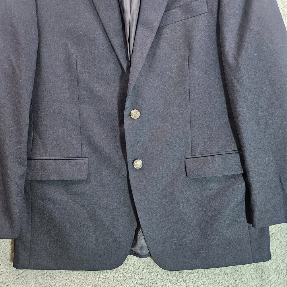 Michael Kors Men's Suit Blazer‎ 42R Wool Blend 2-Button Navy Blue - Flaw - Picture 7 of 16